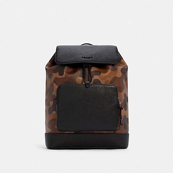 TURNER BACKPACK WITH CAMO PRINT (COACH C2947)
QB/SADDLE BLACK - Picture 2 of 7
